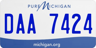 MI license plate DAA7424