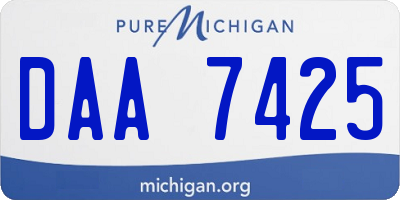 MI license plate DAA7425