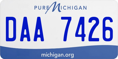 MI license plate DAA7426