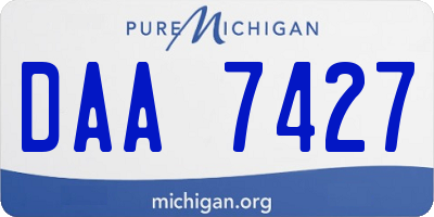 MI license plate DAA7427