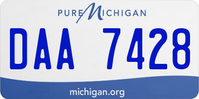 MI license plate DAA7428