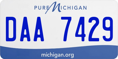 MI license plate DAA7429