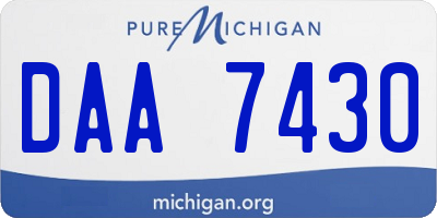 MI license plate DAA7430