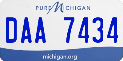 MI license plate DAA7434