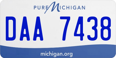 MI license plate DAA7438