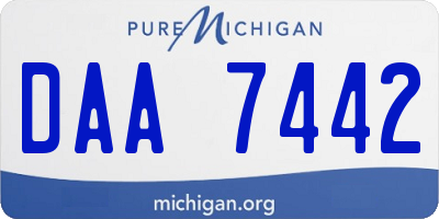 MI license plate DAA7442