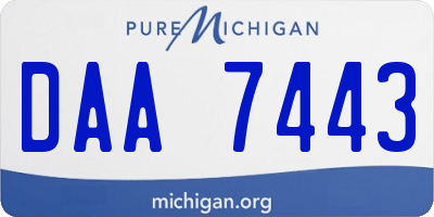 MI license plate DAA7443