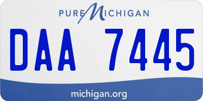 MI license plate DAA7445