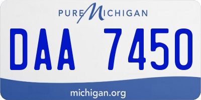 MI license plate DAA7450