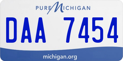 MI license plate DAA7454