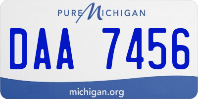 MI license plate DAA7456