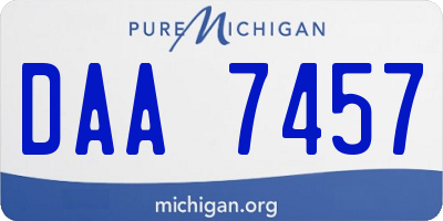 MI license plate DAA7457