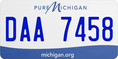 MI license plate DAA7458