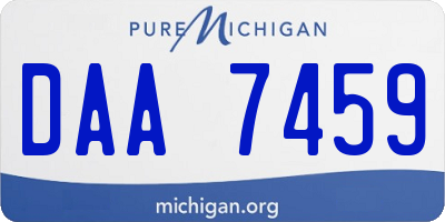 MI license plate DAA7459