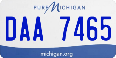 MI license plate DAA7465