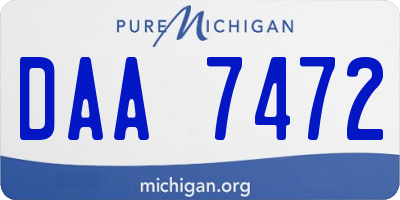 MI license plate DAA7472