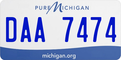 MI license plate DAA7474