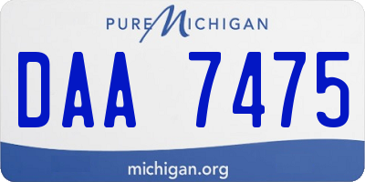 MI license plate DAA7475