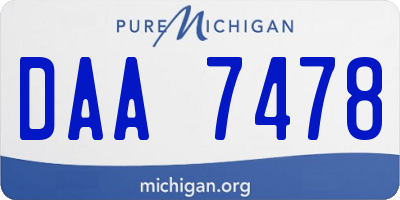 MI license plate DAA7478