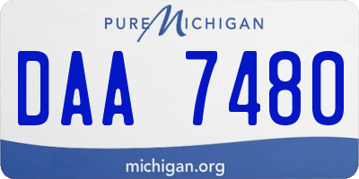 MI license plate DAA7480