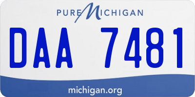 MI license plate DAA7481