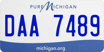 MI license plate DAA7489