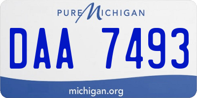 MI license plate DAA7493