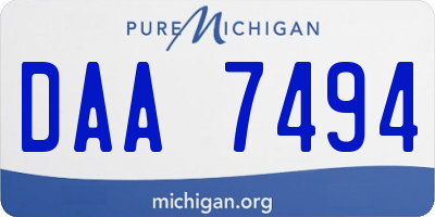 MI license plate DAA7494