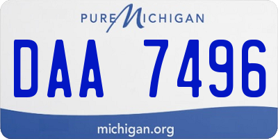 MI license plate DAA7496