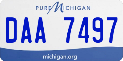 MI license plate DAA7497