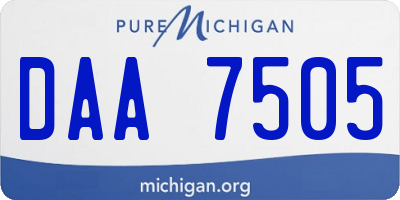 MI license plate DAA7505