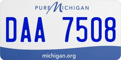 MI license plate DAA7508