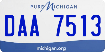 MI license plate DAA7513