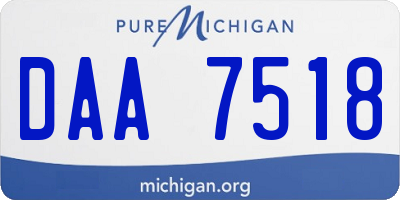 MI license plate DAA7518