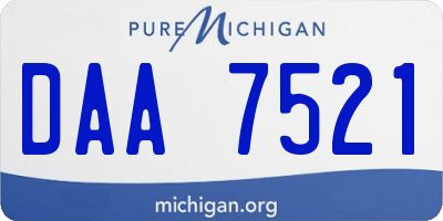 MI license plate DAA7521