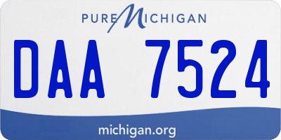 MI license plate DAA7524