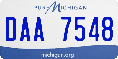 MI license plate DAA7548