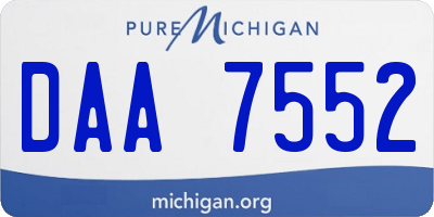 MI license plate DAA7552