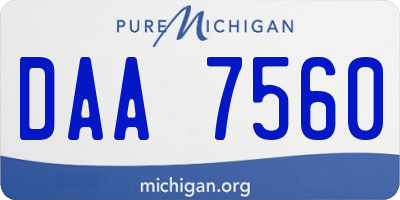 MI license plate DAA7560