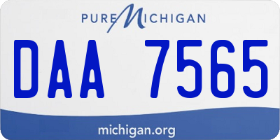 MI license plate DAA7565