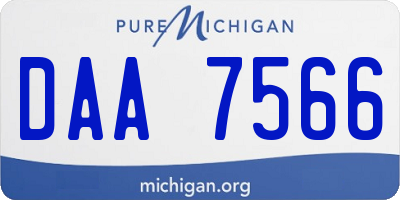 MI license plate DAA7566