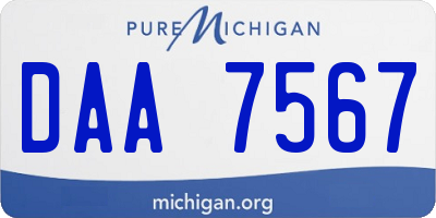 MI license plate DAA7567