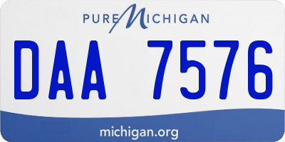 MI license plate DAA7576