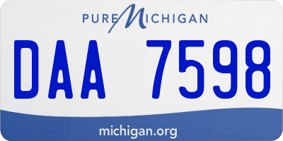 MI license plate DAA7598