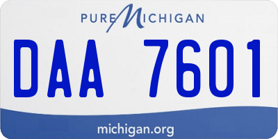 MI license plate DAA7601