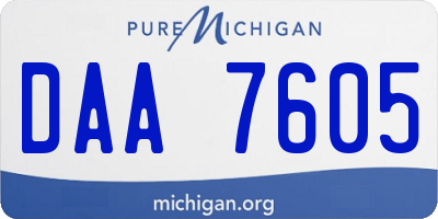 MI license plate DAA7605