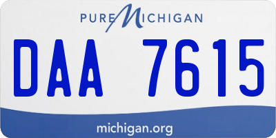 MI license plate DAA7615