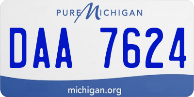 MI license plate DAA7624