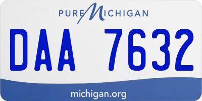 MI license plate DAA7632