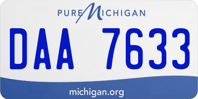 MI license plate DAA7633